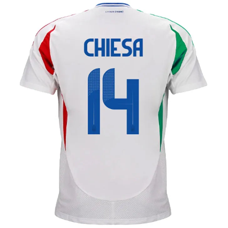 CHIESA #14 Italy 1:1 Quality Away White Fans Jersey 2024/25 ★★ Front