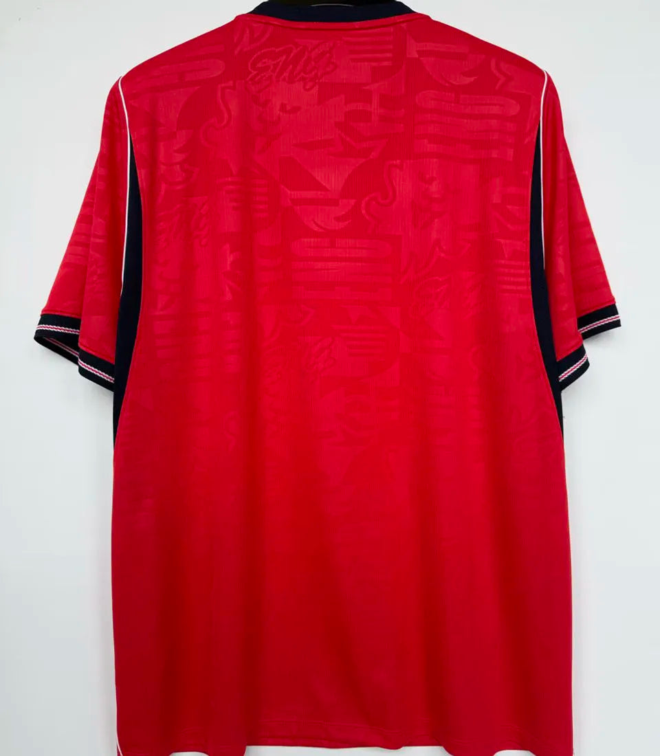 2026/27 England 1:1 Quality Away Red Fans Soccer Jersey (Have Right Patch 有右臂章 白底金字） Detail 1