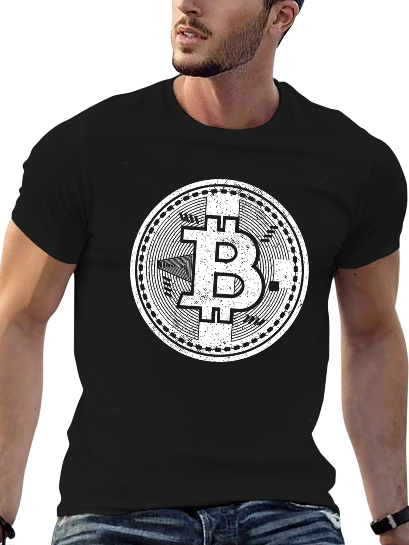 Bitcoin Cryptocurrency Graphic T-Shirt - Black