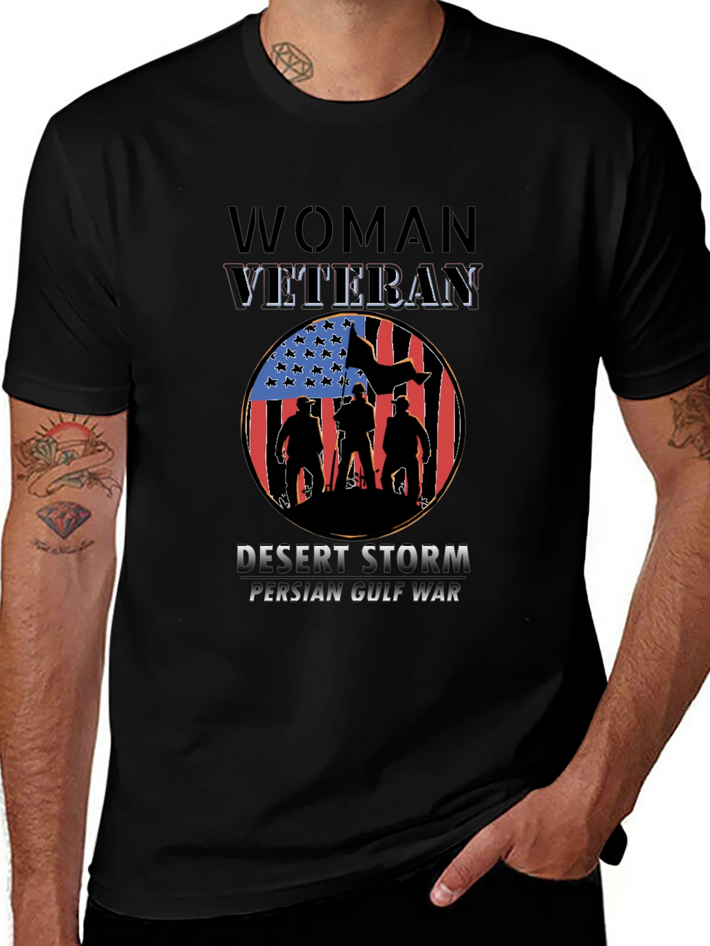 Woman Veteran Desert Storm Persian Gulf War T-Shirt
