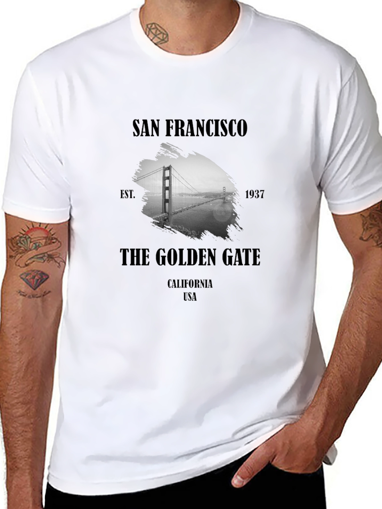 San Francisco Golden Gate Bridge Black Graphic Tee