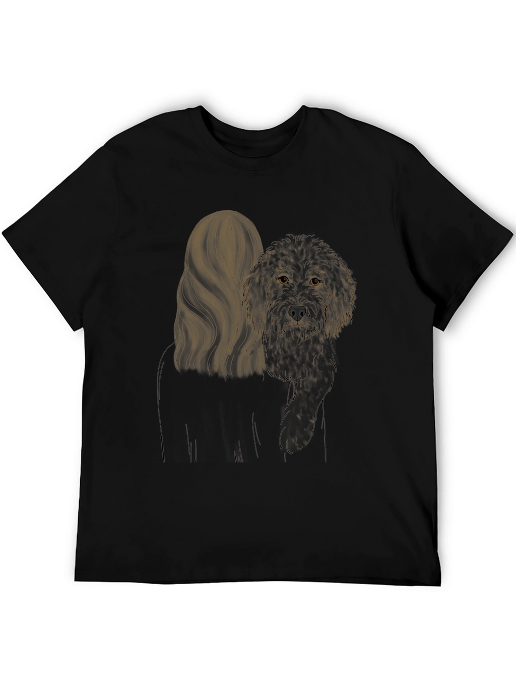 Dog Lover Graphic Tee - Black Cotton Comfort