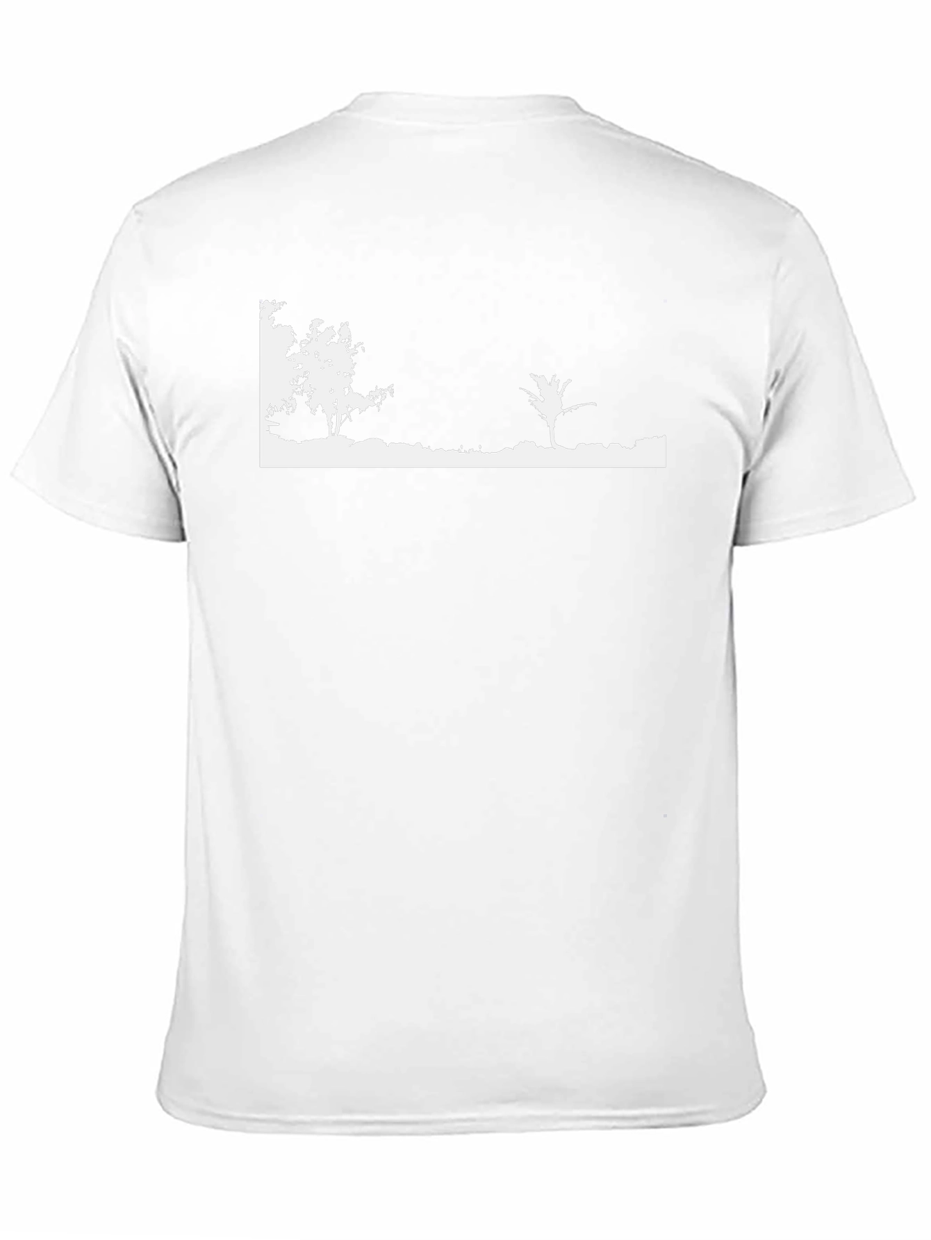 Black T-Shirt with Minimalist Nature Scene