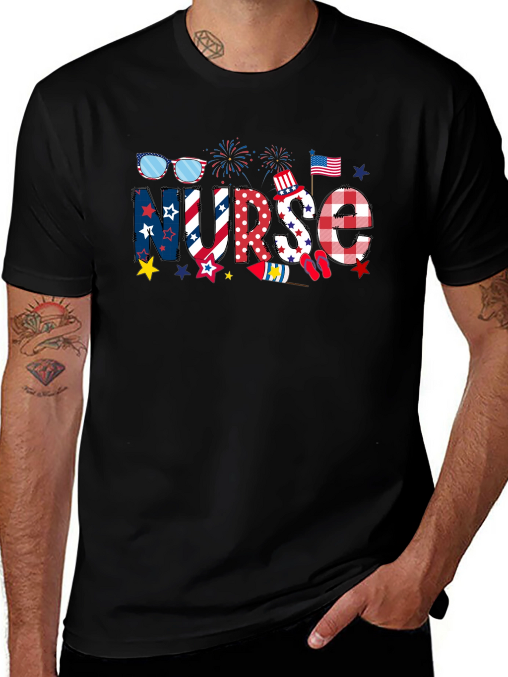 Patriotic Nurse T-Shirt - Independence Day