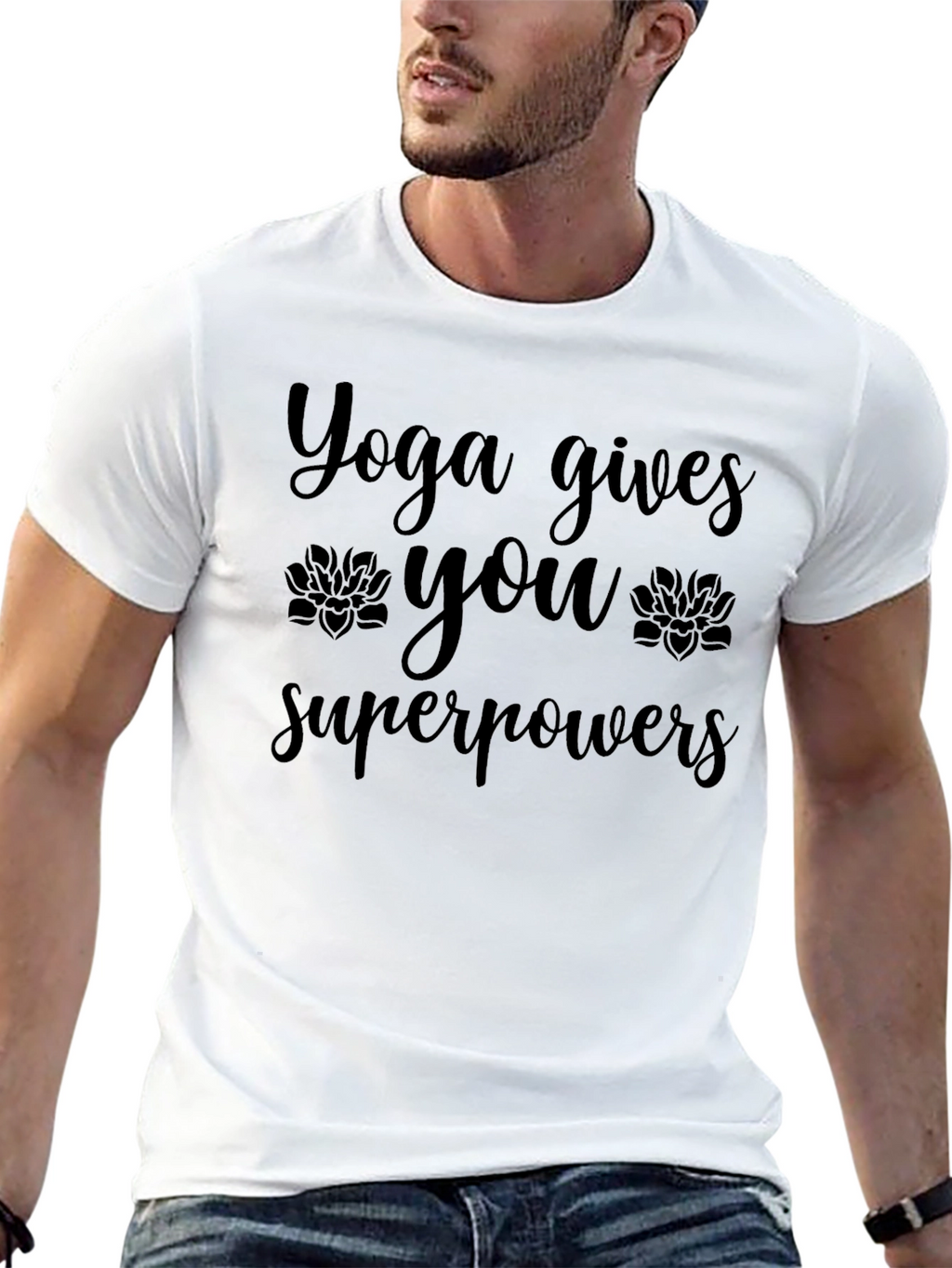 Yoga Superpowers Black T-Shirt