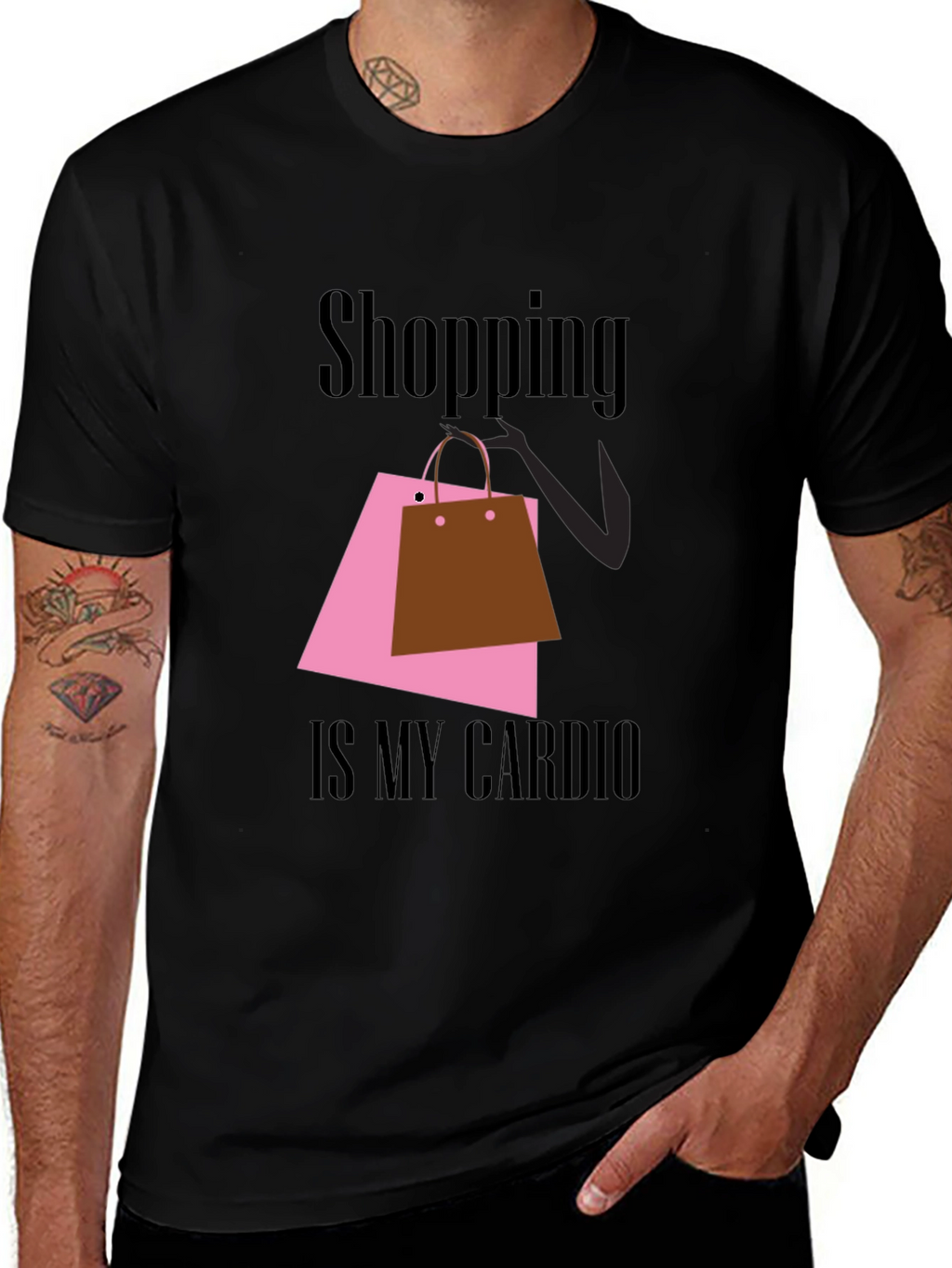 Shopping is My Cardio Black T-Shirt