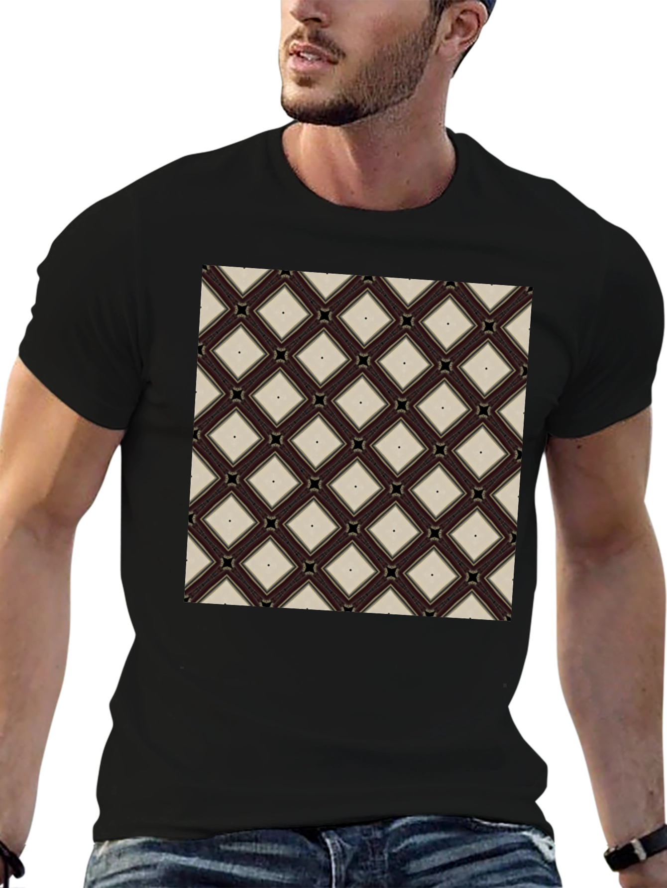 Diamond Pattern Tee - Modern Geometric Design