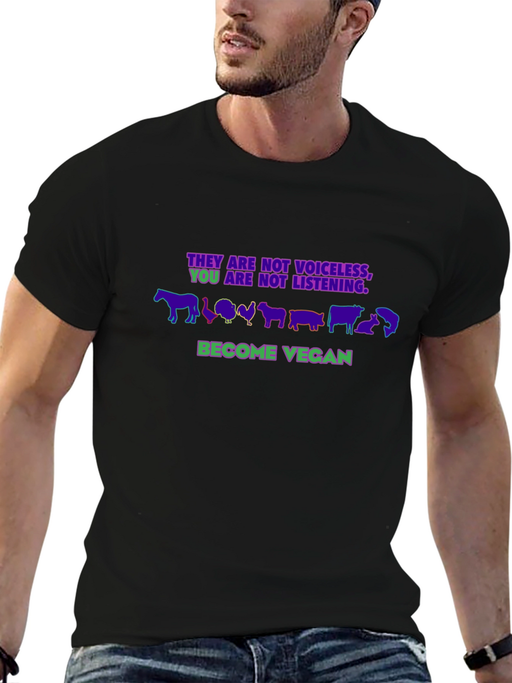 Vegan Graphic T-Shirt - Voiceless Animals Tee