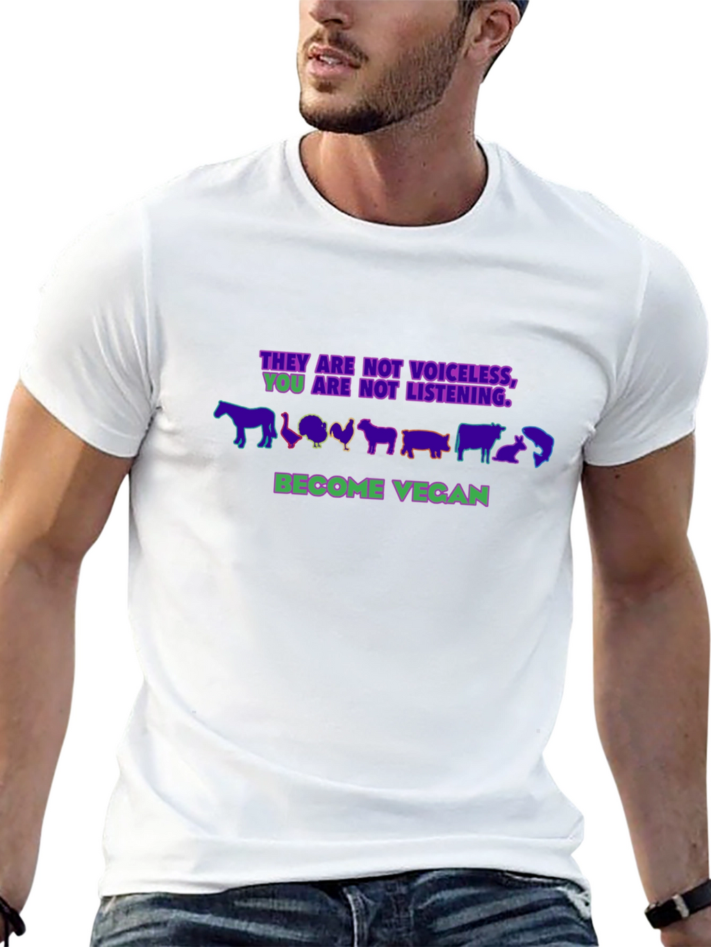 Vegan Graphic T-Shirt - Voiceless Animals Tee