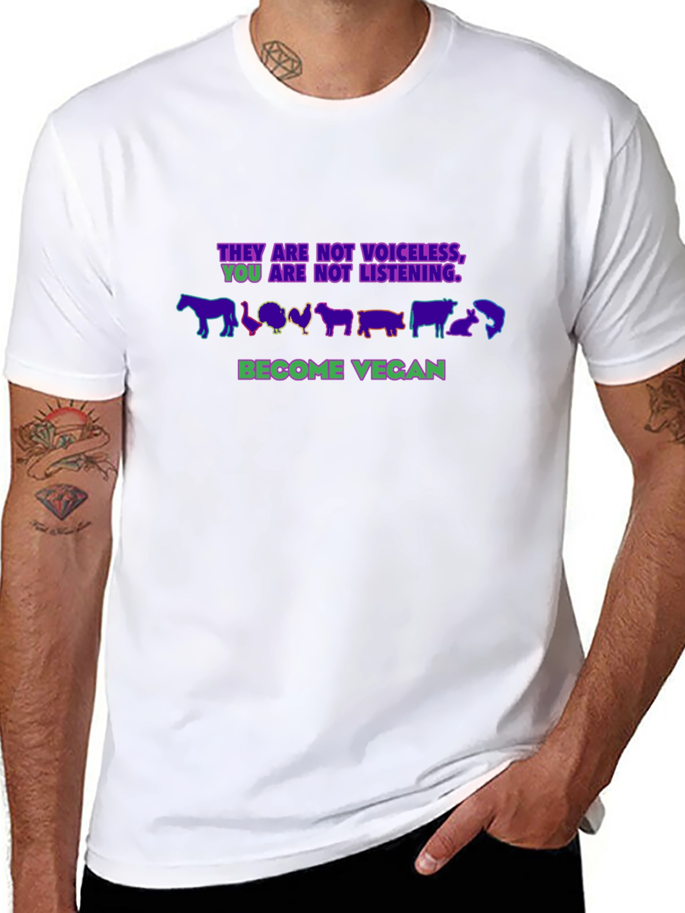 Vegan Graphic T-Shirt - Voiceless Animals Tee