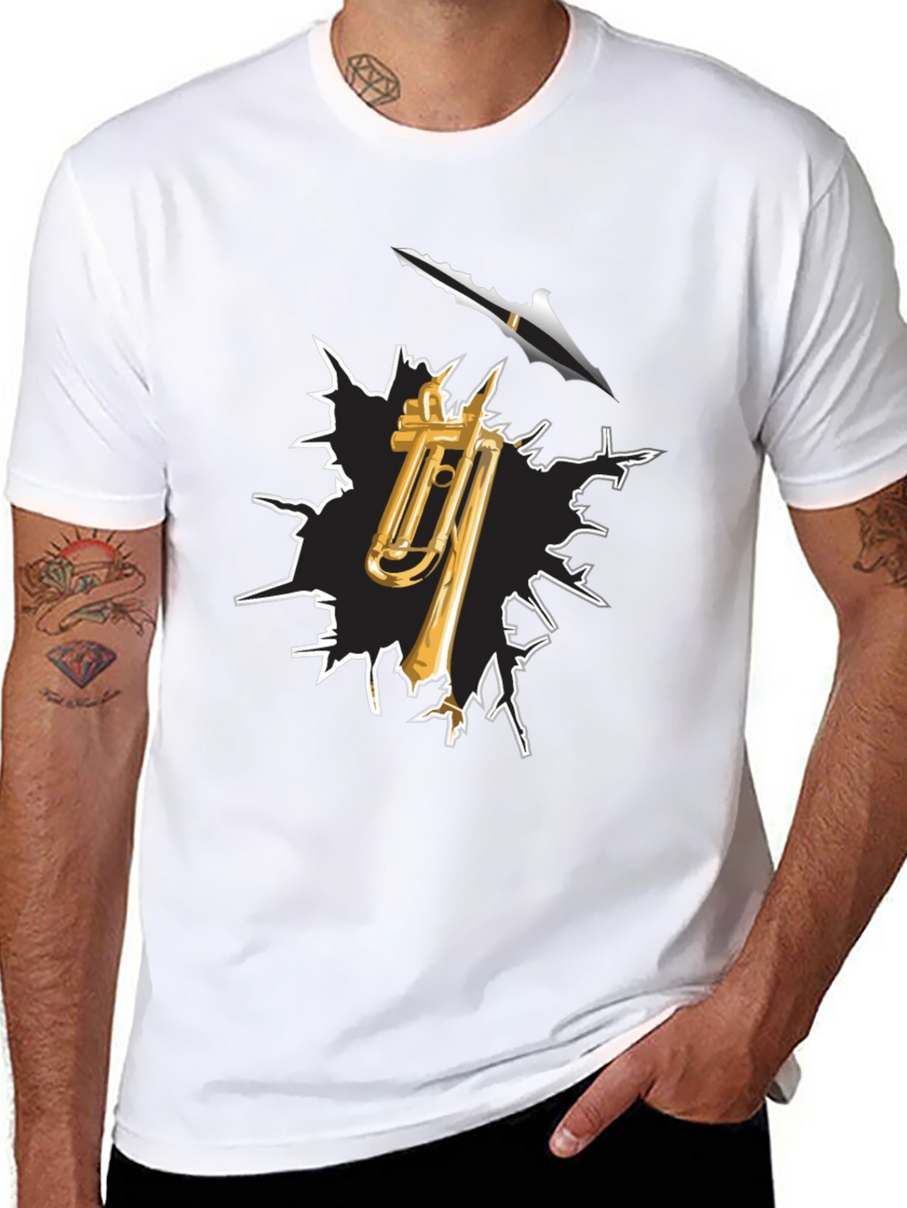 Trombone Arrow T-Shirt - Musical Destruction