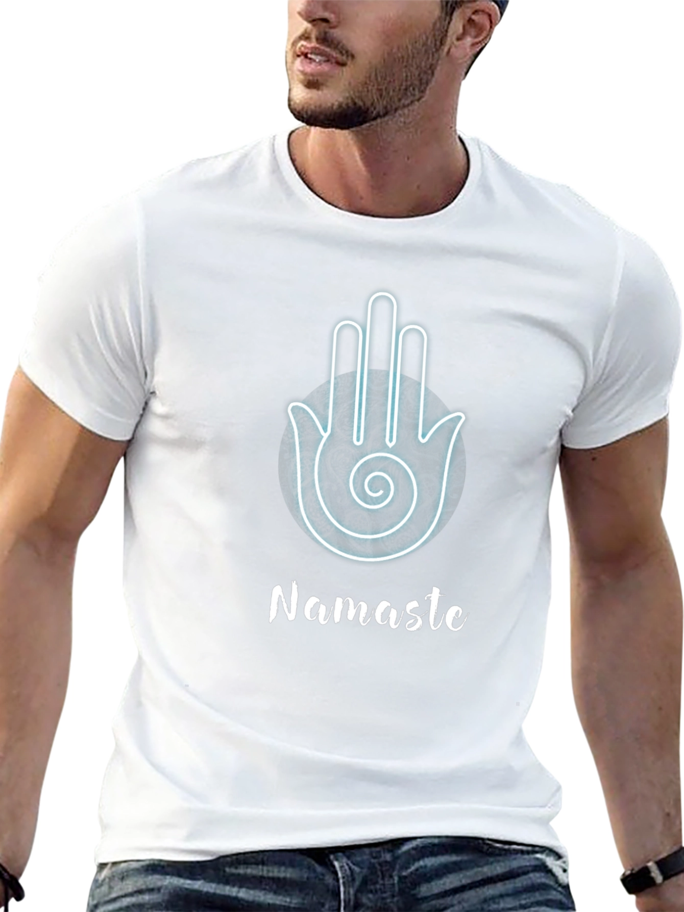 Namaste Hamsa Hand Black Graphic T-Shirt
