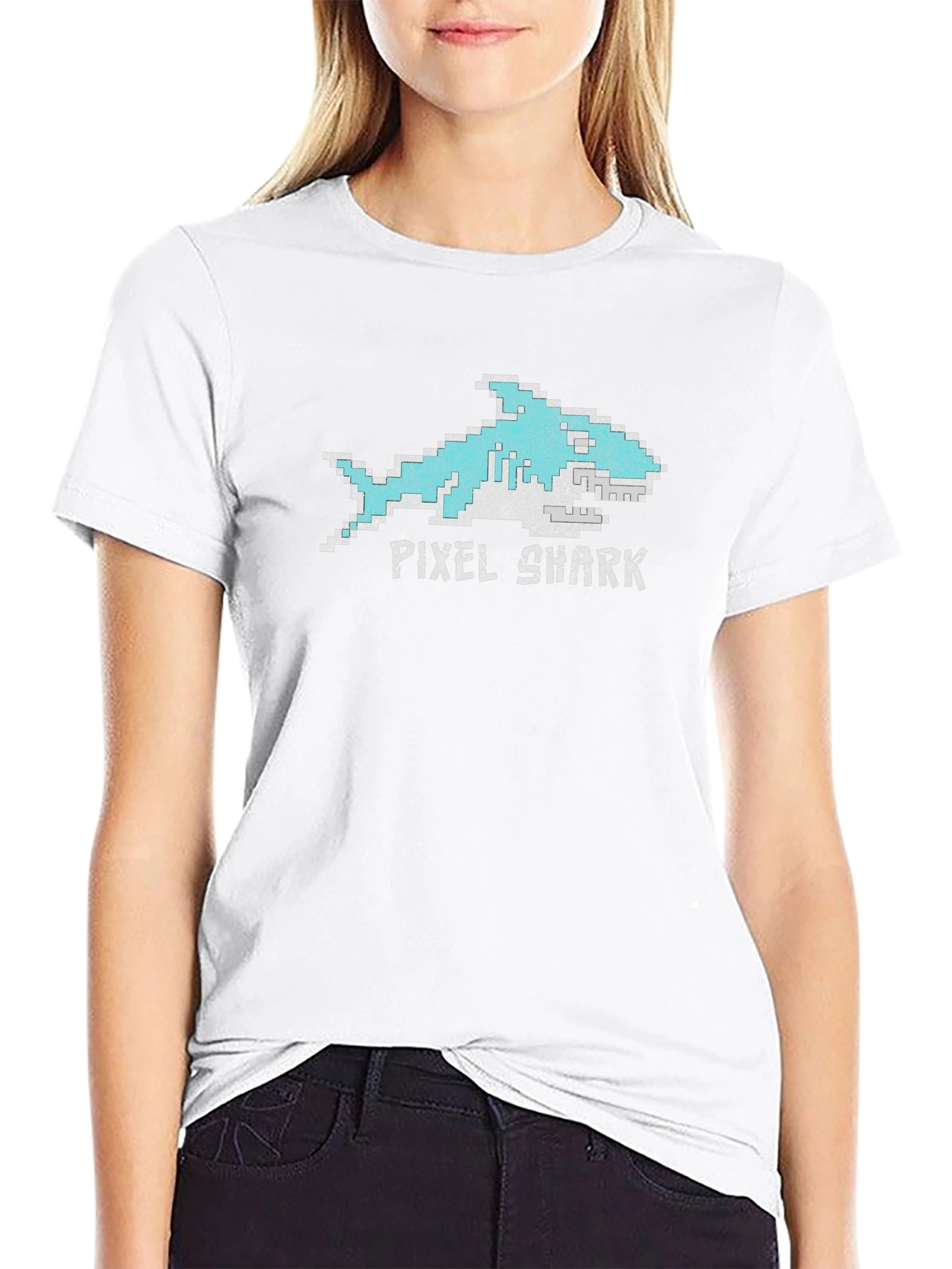 Pixel Shark T-Shirt - Retro Gaming Tee