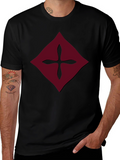 Burgundy Diamond Cross Graphic Tee - Mens Black Shirt