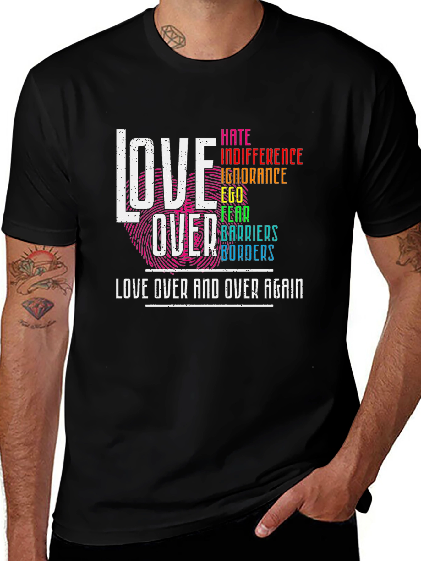Love Over All Black T-Shirt