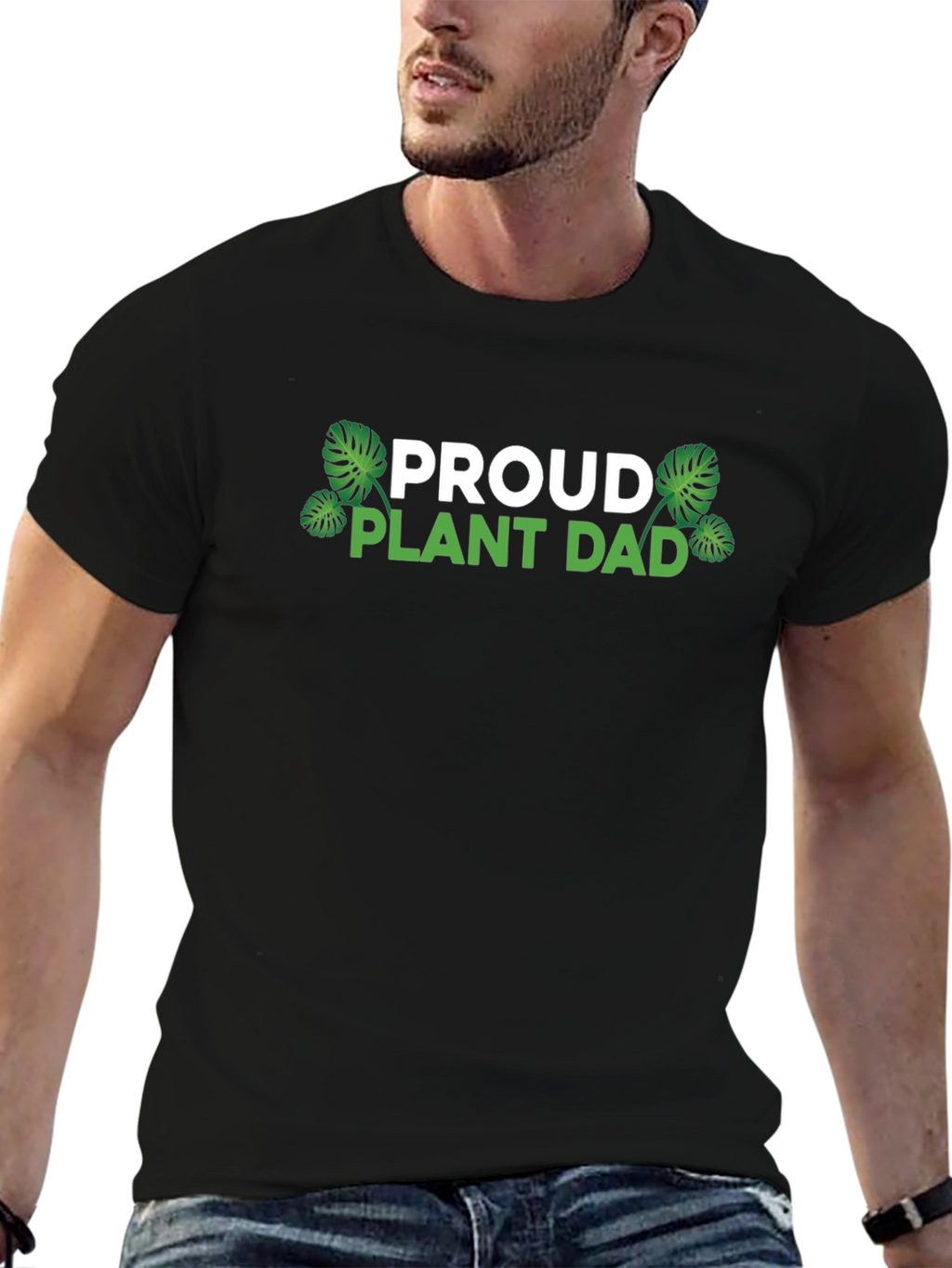 Proud Plant Dad T-Shirt - Black Casual Tee