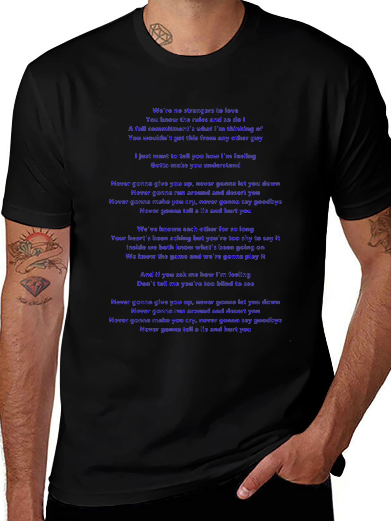 Lyric T-Shirt - Never Gonna Give You Up