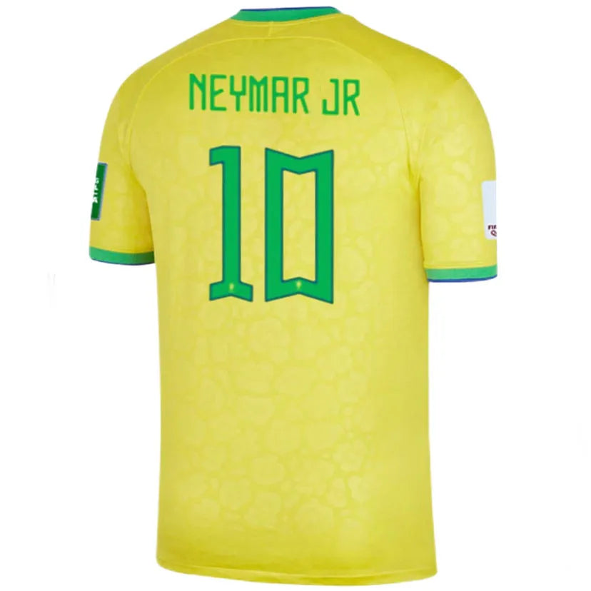 NEYMAR JR #10 Brazil Home 1:1 Yellow Fans Jersey 2022/23 ★★ Front