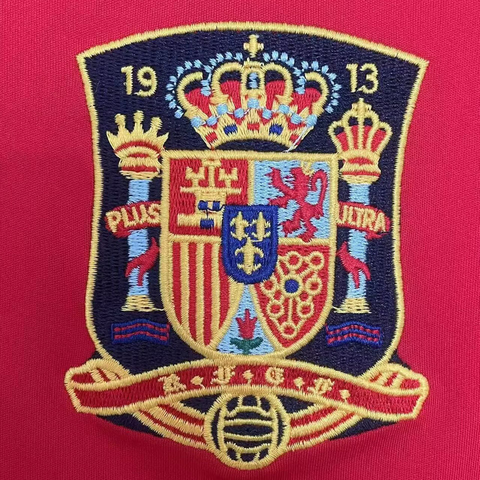 2008 Spain Home Red Retro Soccer Jersey Item NO.: SP2008 Detail 1