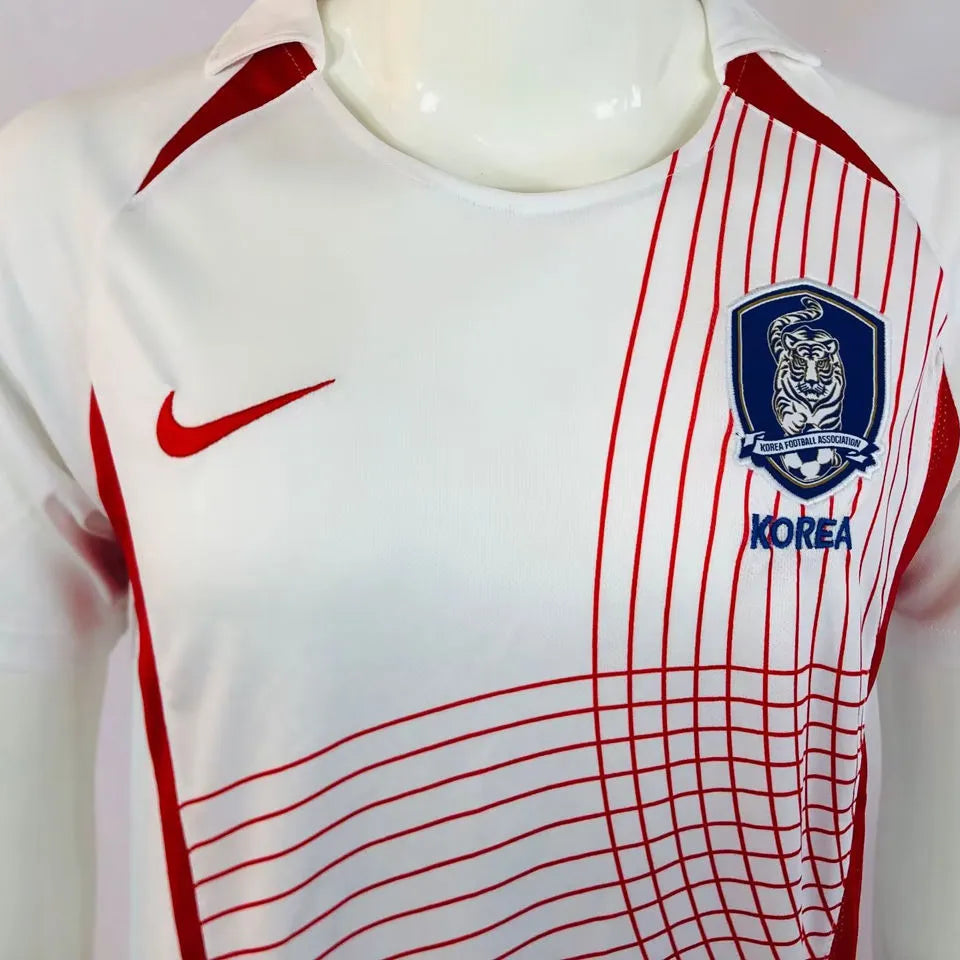 2002 South Korea Away White Retro Soccer Jersey Detail 1