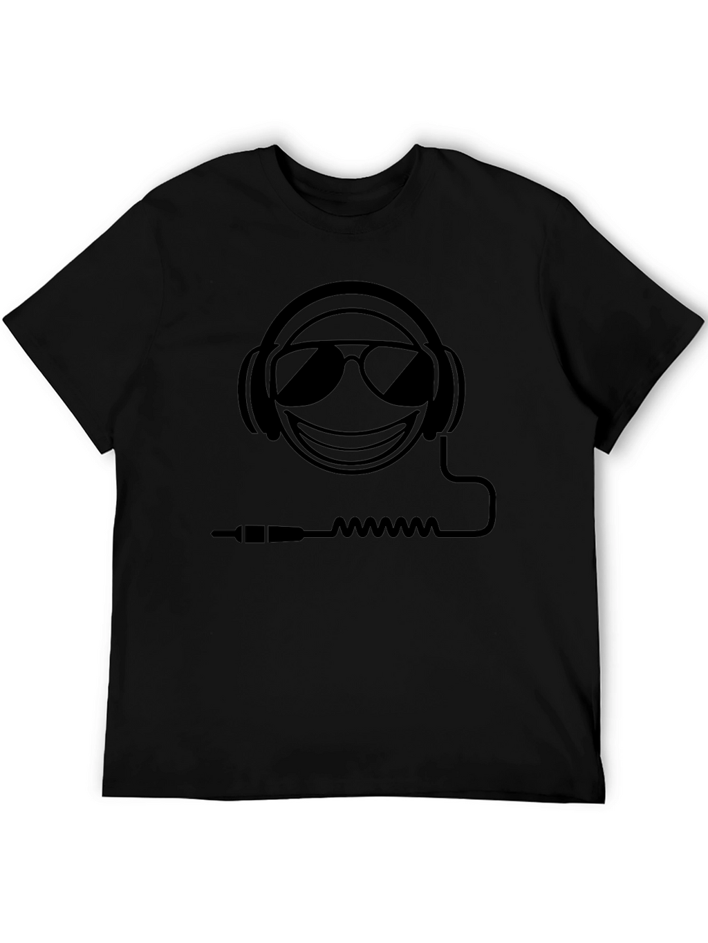 Cool Emoji Headphones T-Shirt - Black Graphic Tee