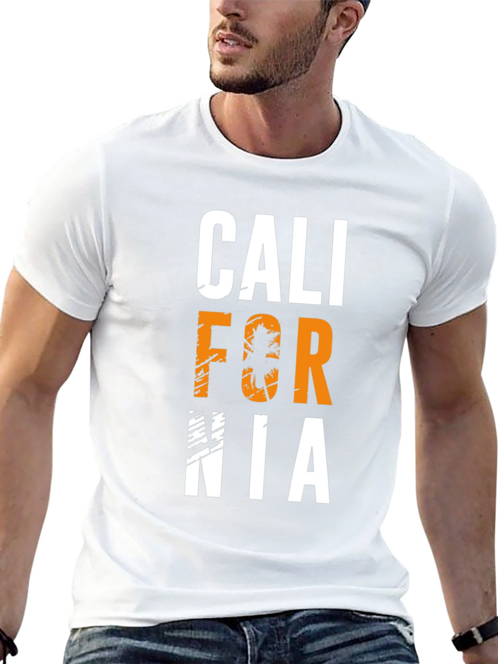 California Palm Tree Graphic Black T-Shirt