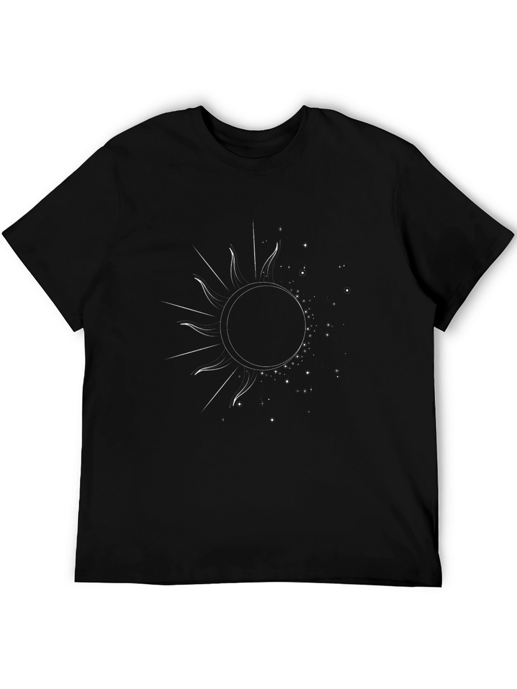 Celestial Sun Graphic Tee - Black Cotton T-Shirt
