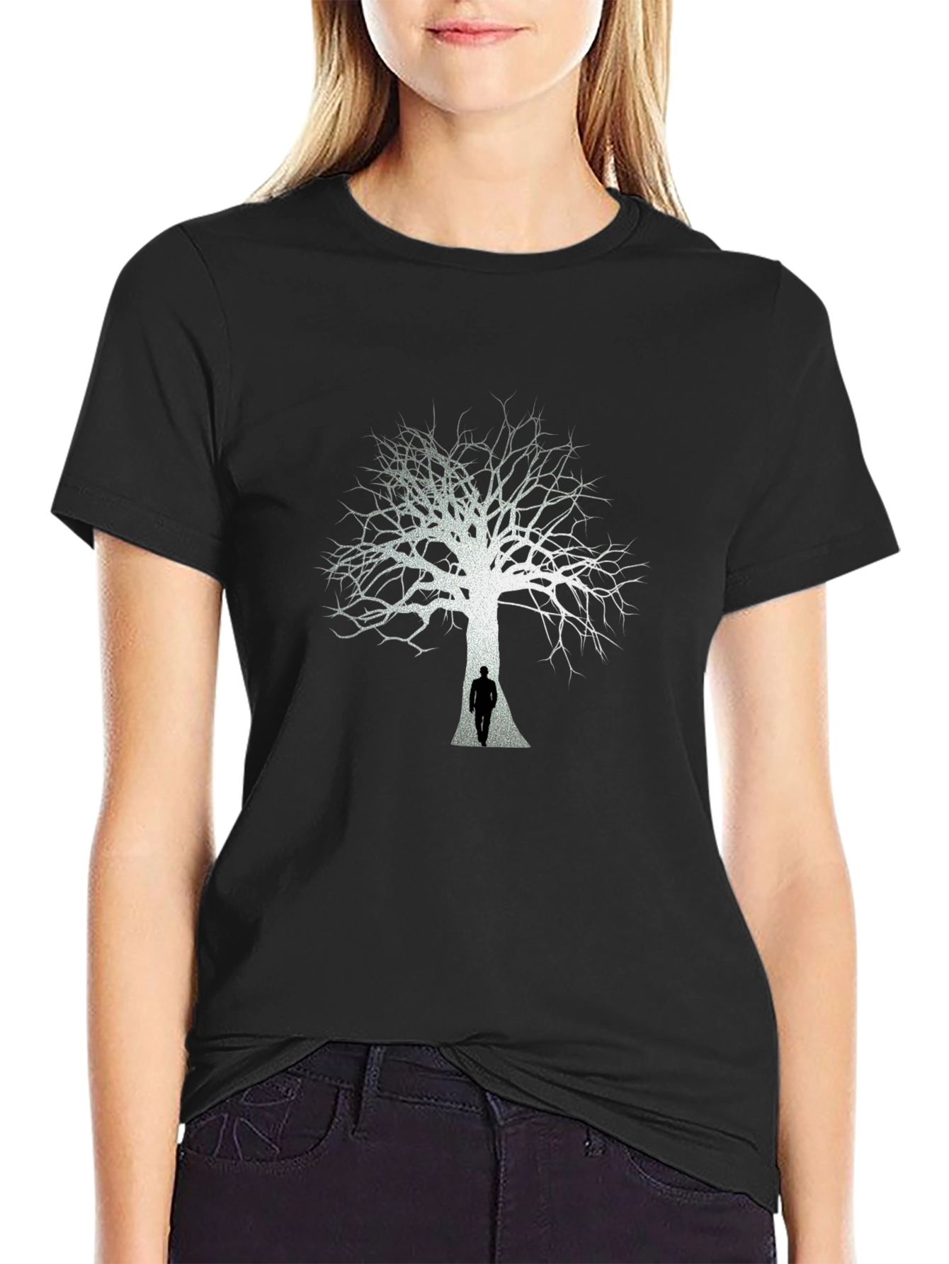 Black Tree Silhouette Graphic Tee