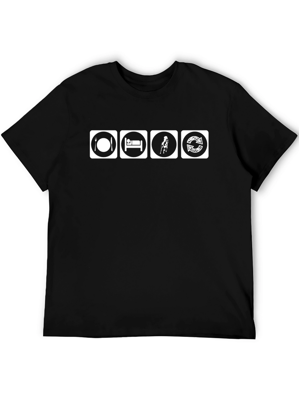 Eat Sleep Game Repeat Black T-Shirt