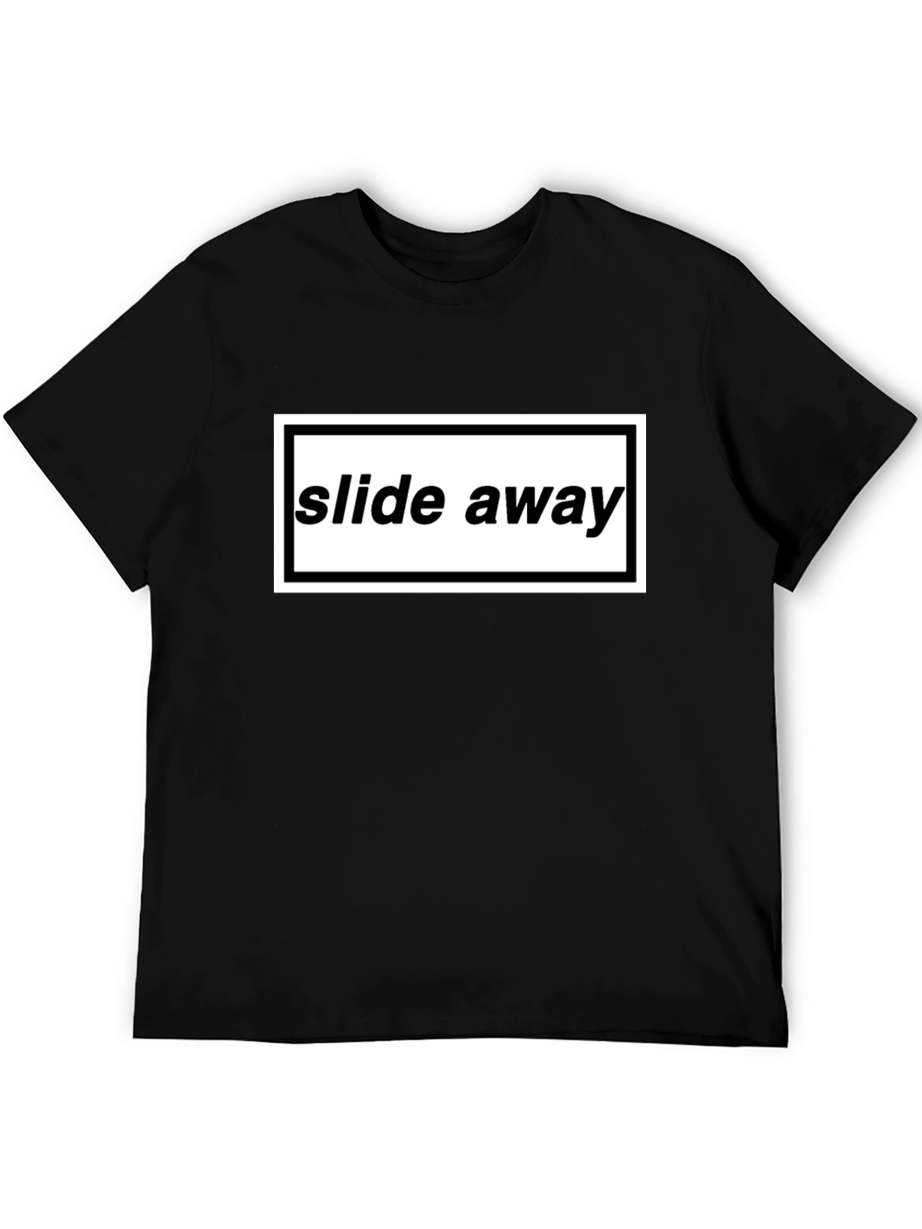 Slide Away Graphic Tee - Black Cotton T-Shirt