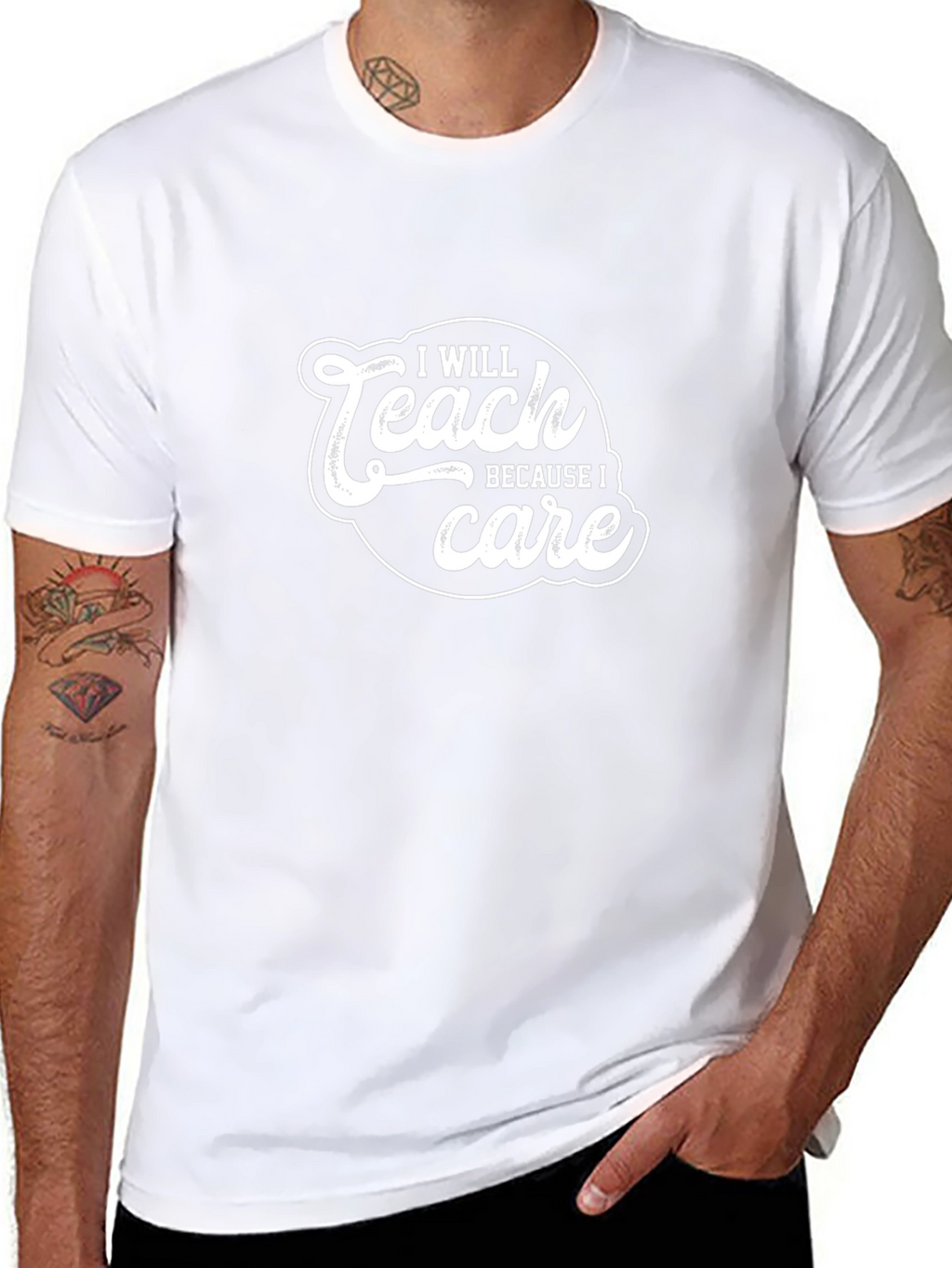 I Will Teach Because I Care Black T-Shirt