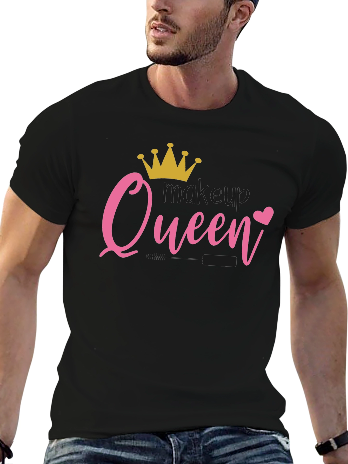 Queen Crown Heart Black T-Shirt