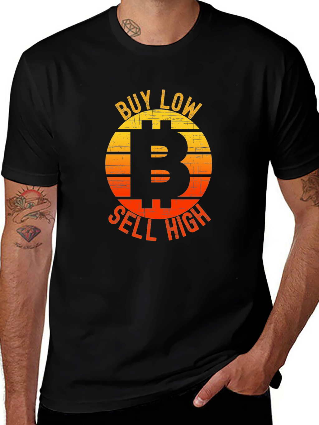 Bitcoin Buy Low Sell High Graphic T-Shirt