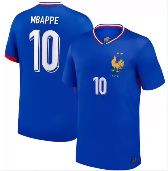 2024/25 France 1:1 Quality Home Blue Fans Soccer Jersey Detail 1