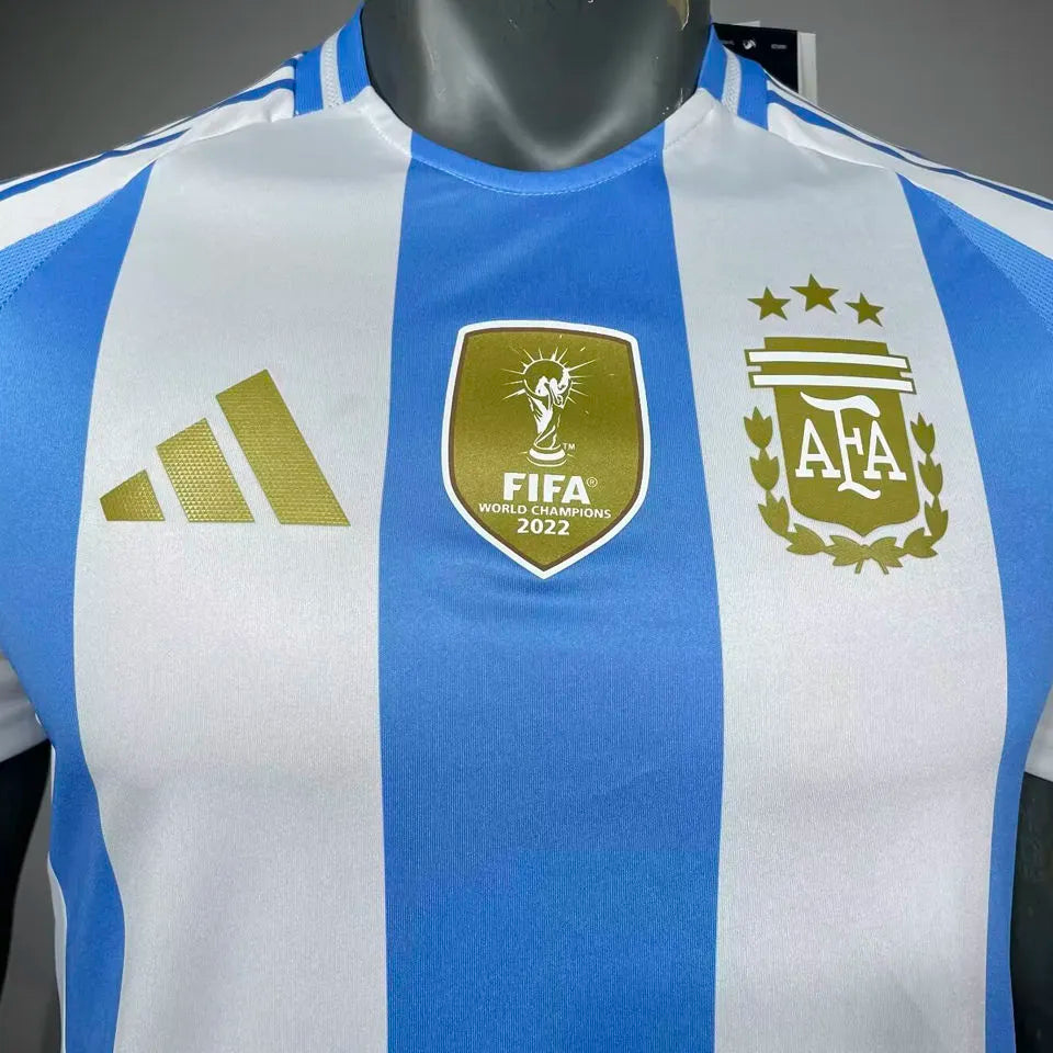 CAMPEONES DEL MUNDO 3 Stars Argentina Home Player Version Jersey 2024/25 (Have FlFA World Champion 2022 球员版有胸前章) ★★ Detail 1