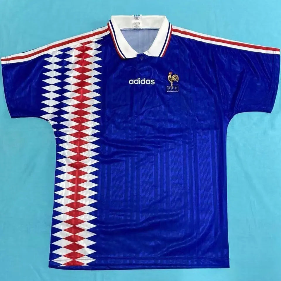 1994 France Home Blue Retro Soccer Jersey Front