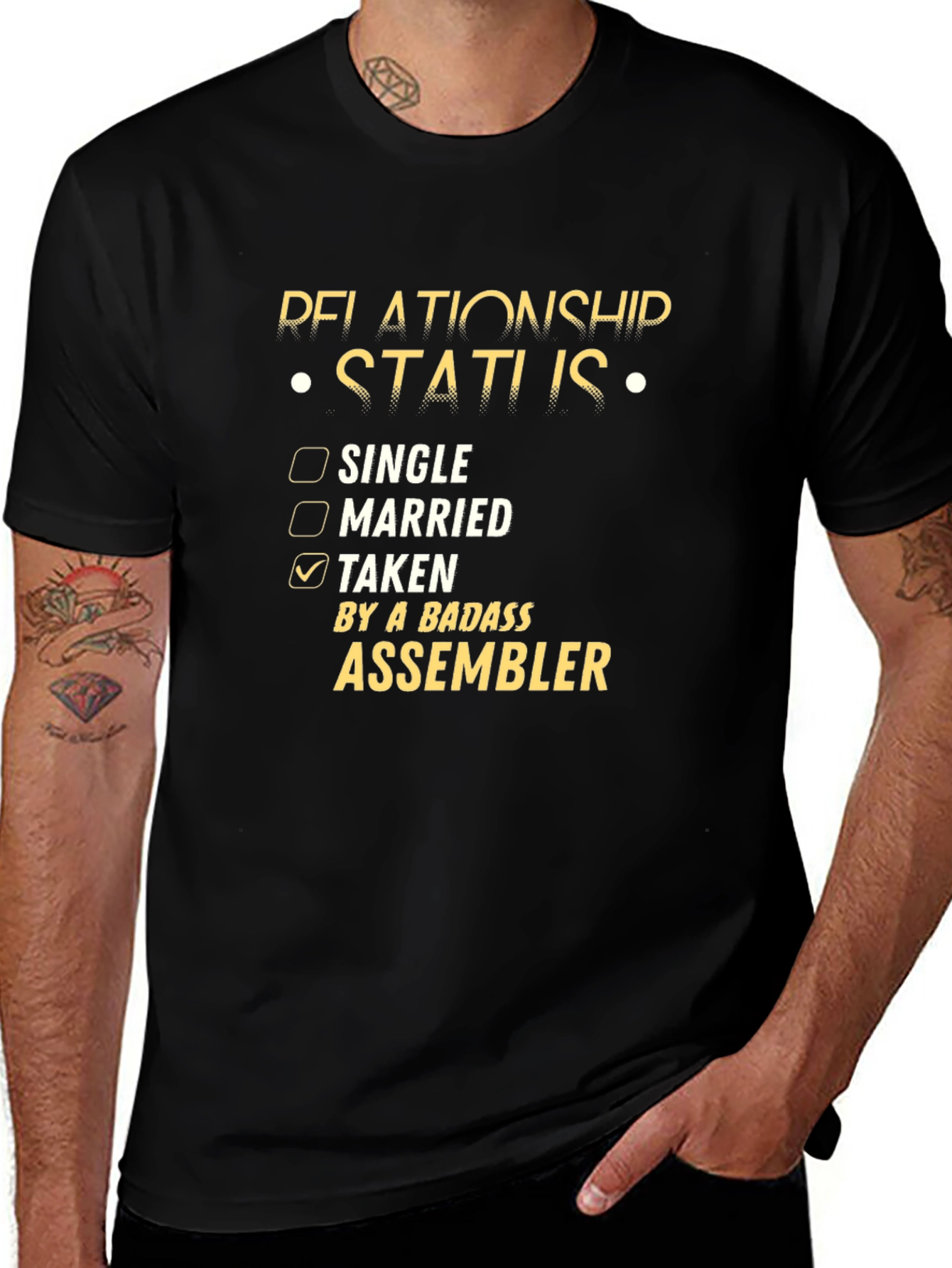 Badass Assembler Relationship Status T-Shirt