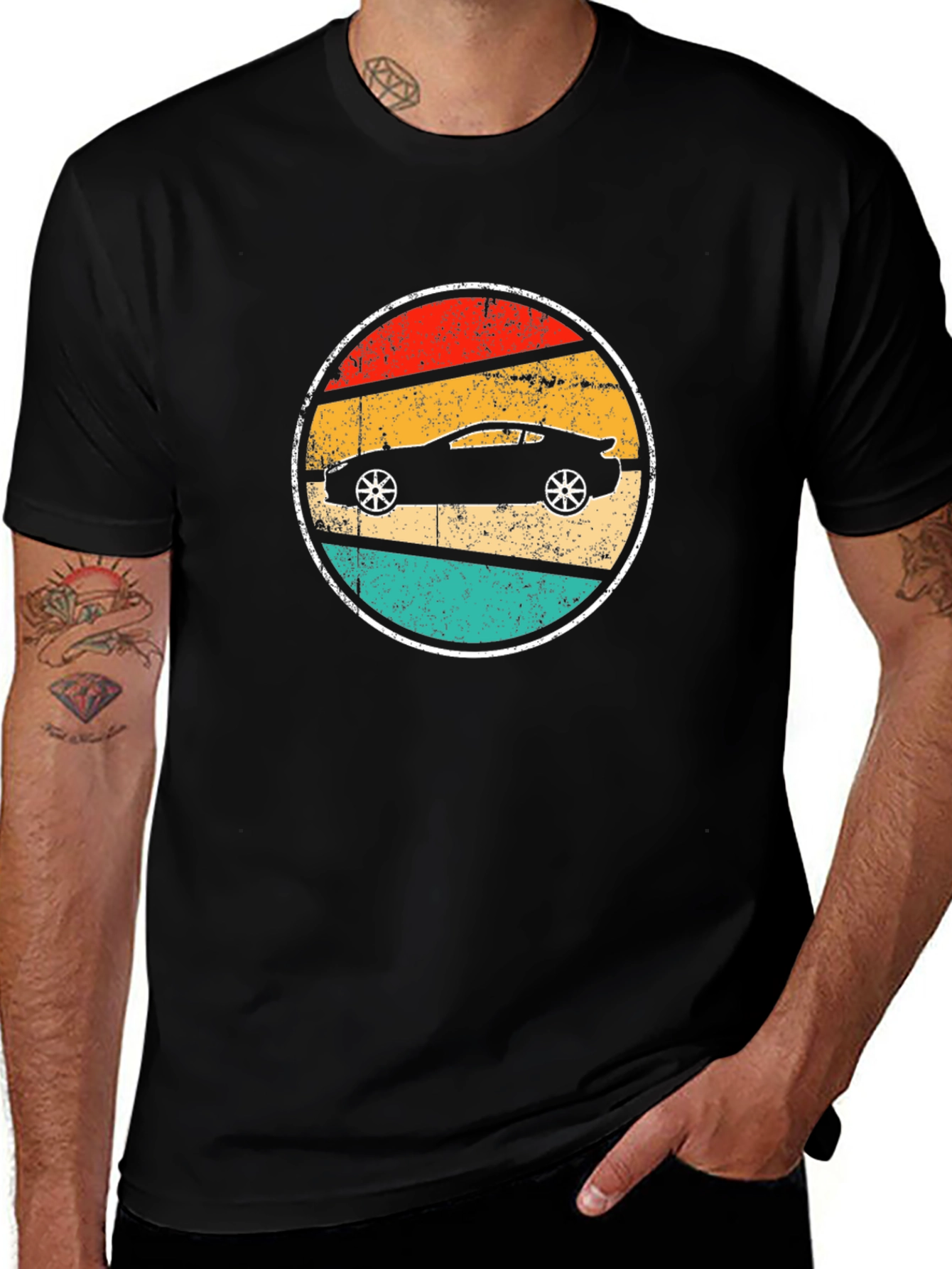 Retro Car Graphic Tee - Black