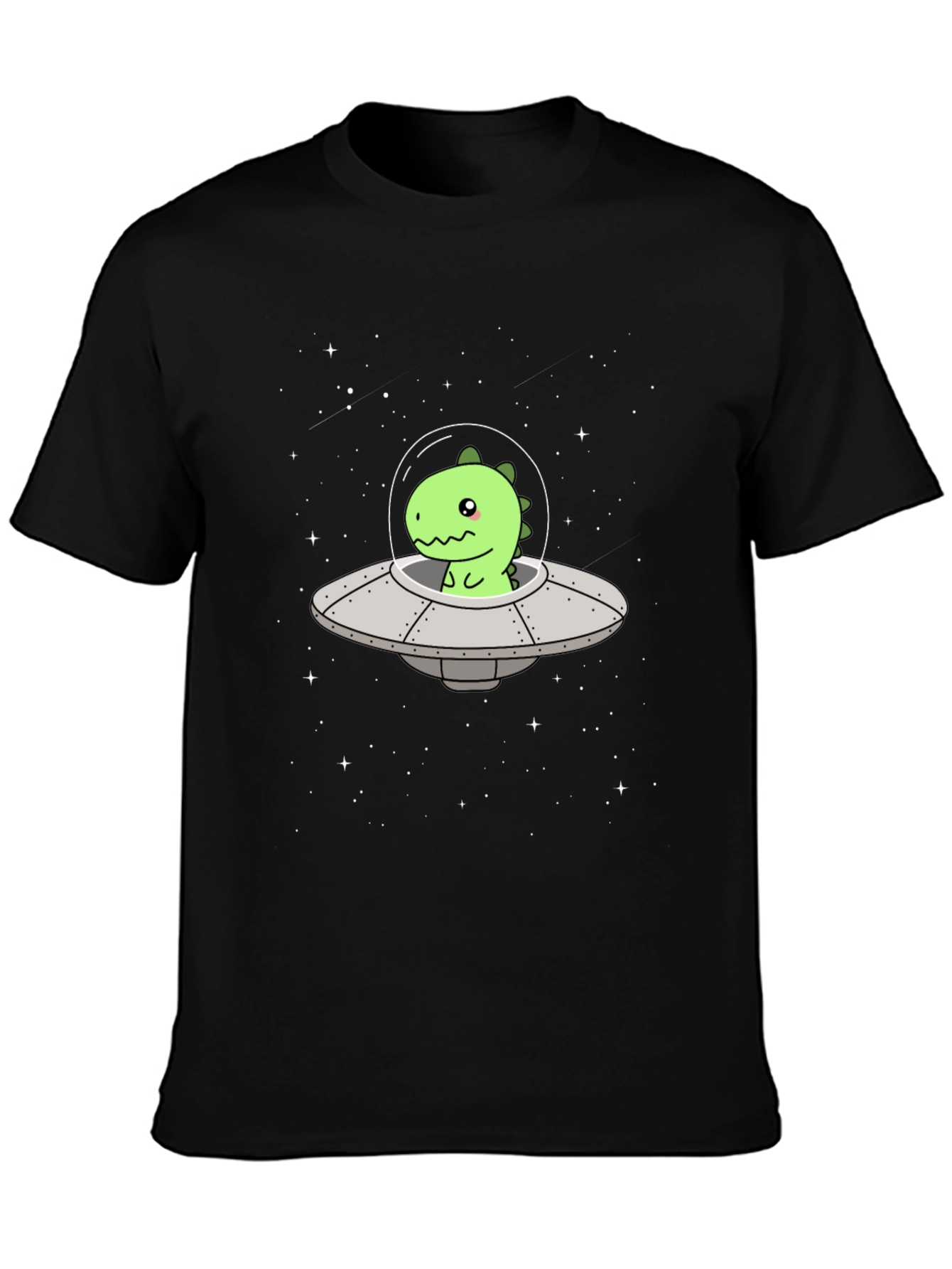 Dino UFO Black T-Shirt - Space Adventure
