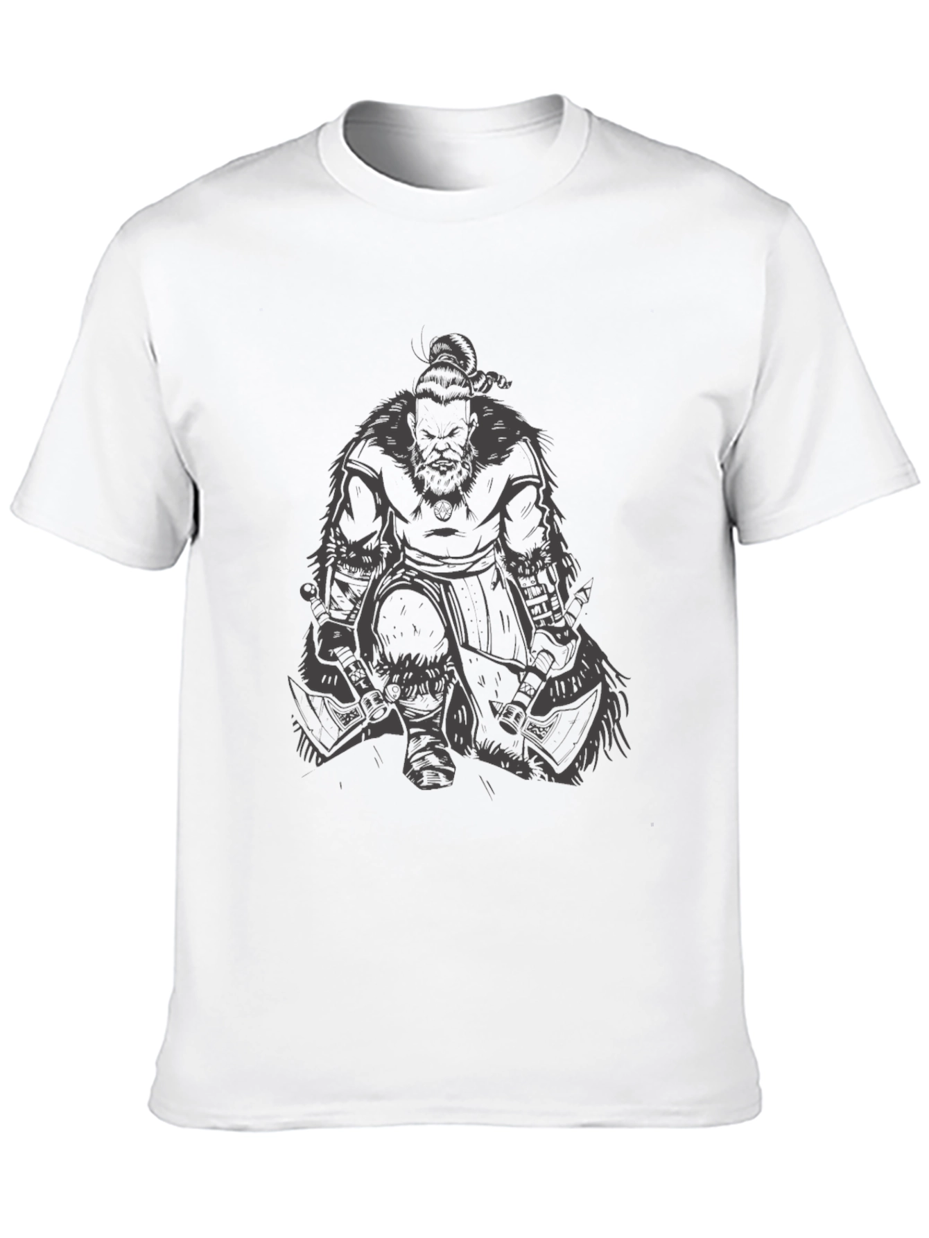 Viking Warrior Graphic T-Shirt - Black