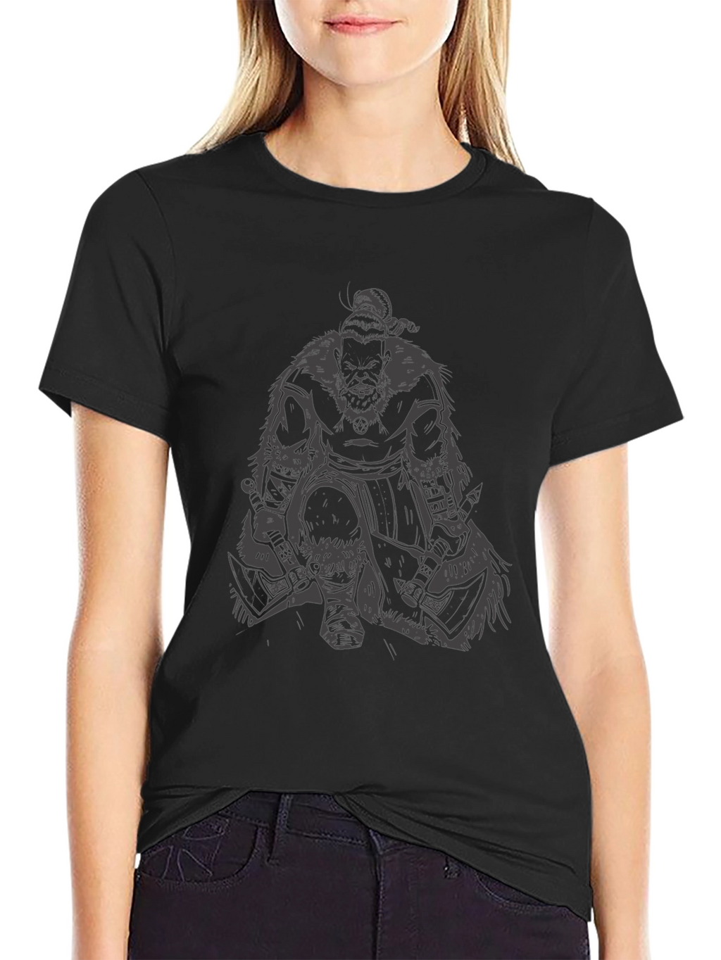 Viking Warrior Graphic T-Shirt - Black
