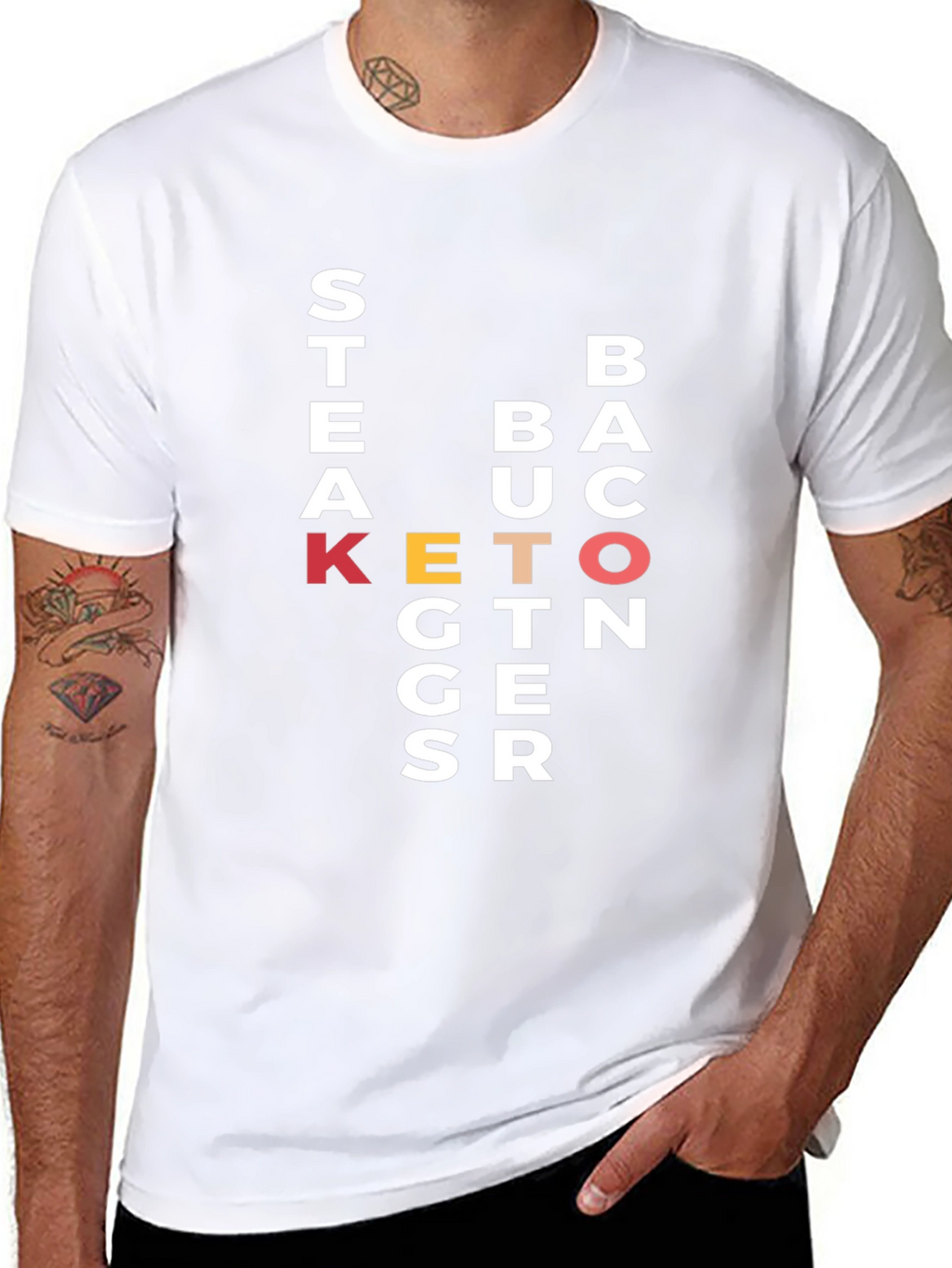 Keto Diet Black Graphic Tee Shirt for Men