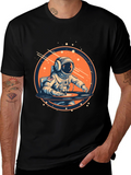 Astronaut DJ Black Graphic Tee