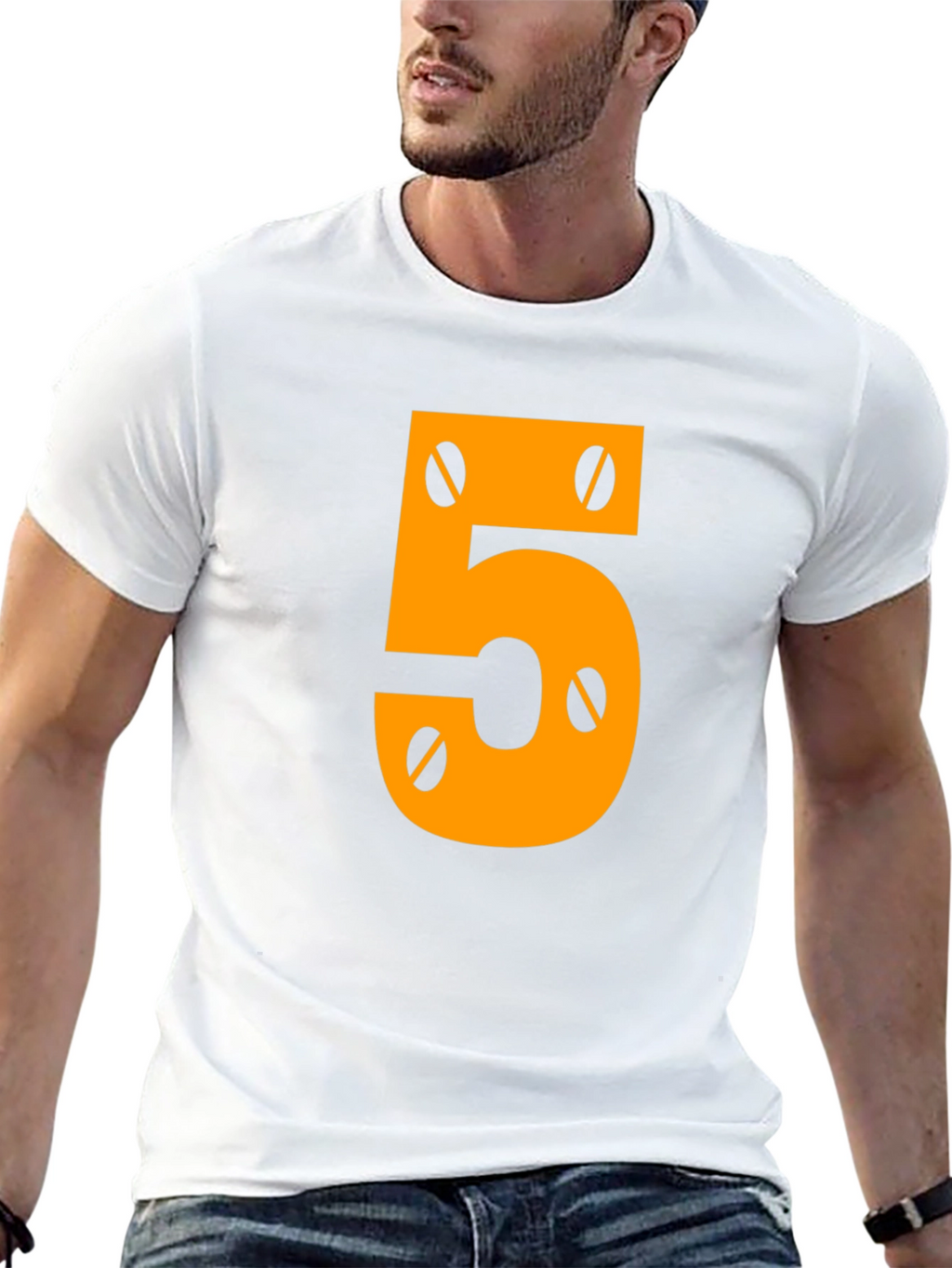Number 5 Mechanic Style Graphic Tee