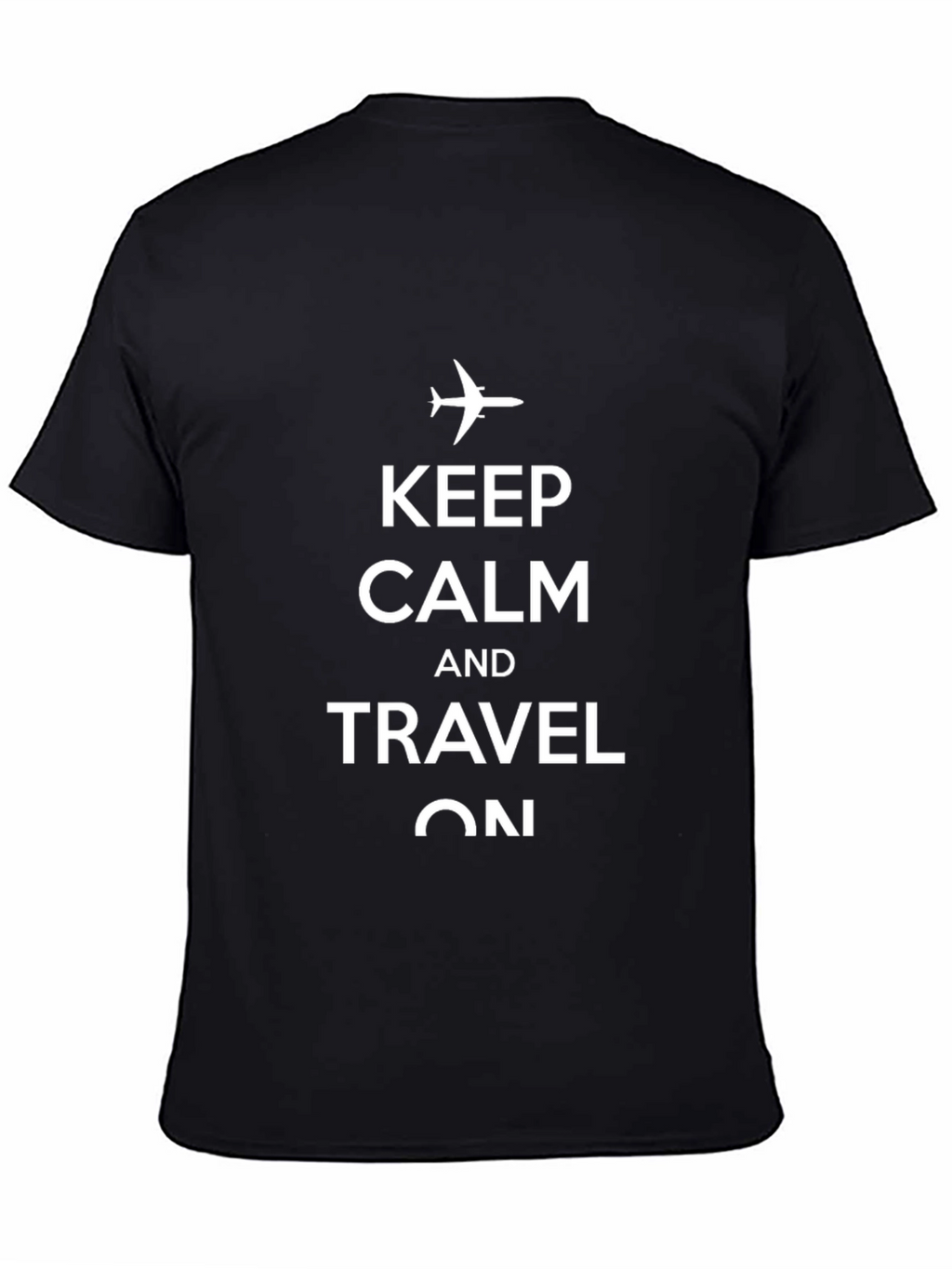 Keep Calm & Travel On Black Graphic Tee