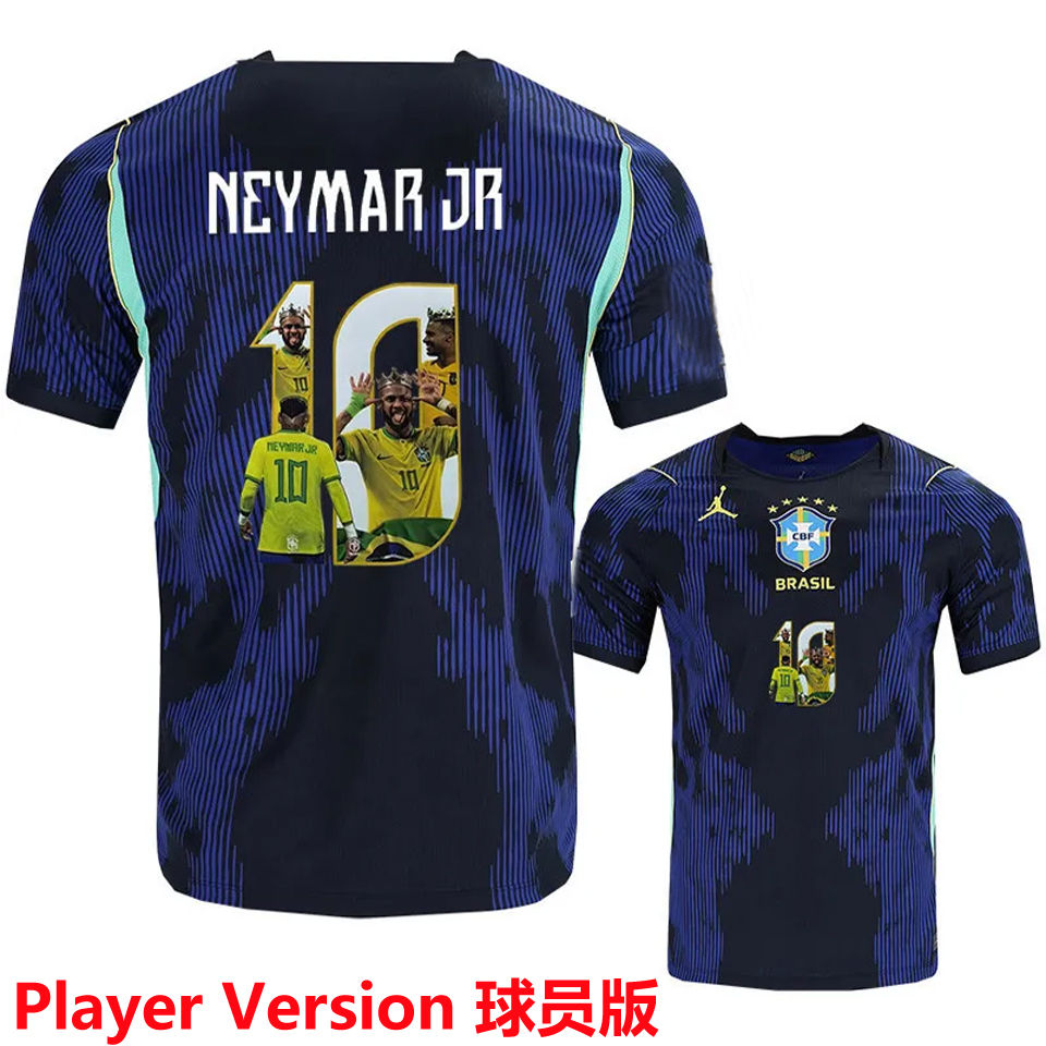 NEYMAR JR #10 Brazil Away Blue Player Version Soccer Jersey 2026/27 ★★ Item NO.: 2153190 Front