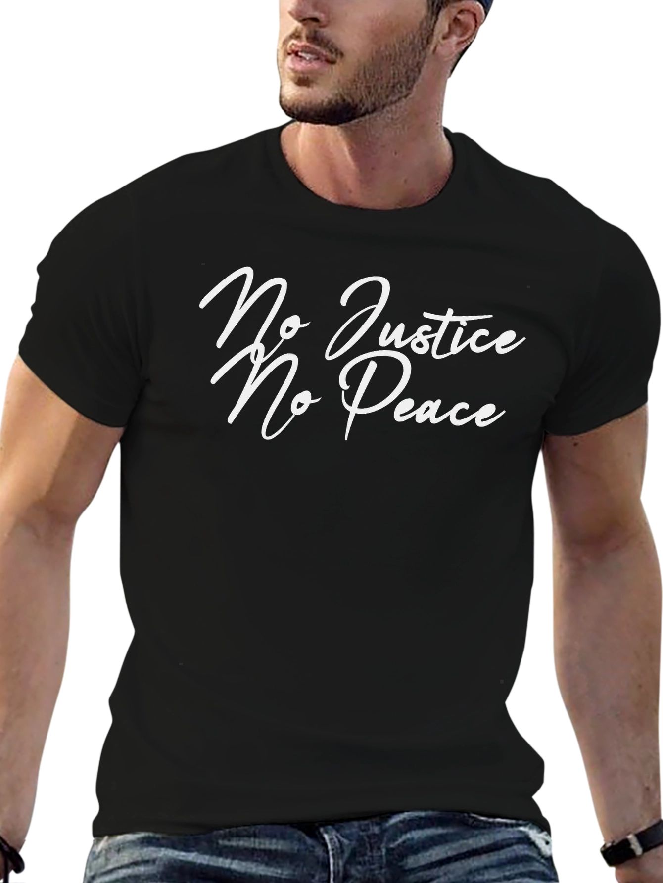 No Justice No Peace Graphic Tee - Black