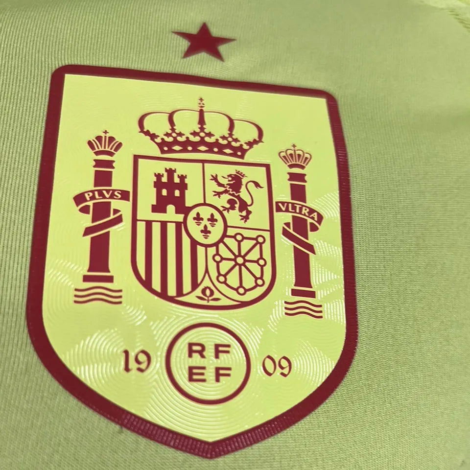 2024/25 Spain Away Yellow Player Version Long Sleeve Jersey Detail 2