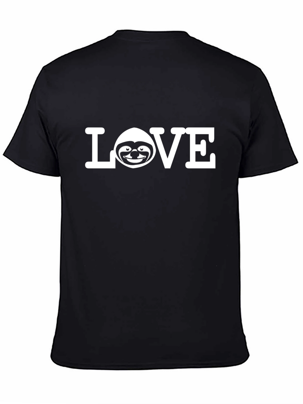 Love Sloth Graphic Tee - Black Cotton T-Shirt