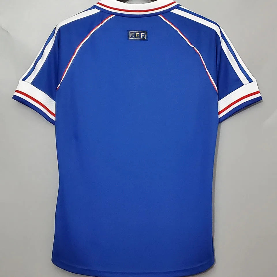 1998 France Home Blue Retro Soccer Jersey (Have CUP FRAMCE 98 有右胸小字) Detail 2